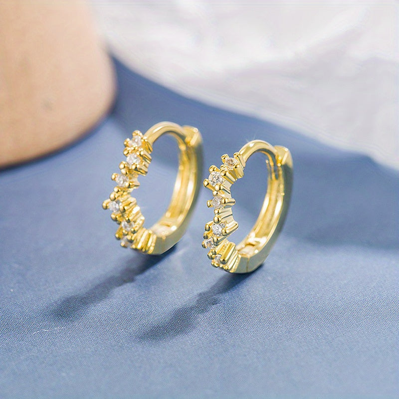 Zircon Decor Wave S925 Silver Earrings & Jewelry for Women