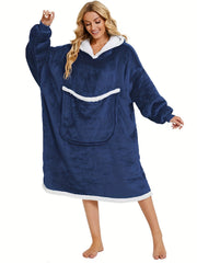 Plush Hooded Night Robe Warm Long Sleeve Robe Women's Sleepwear