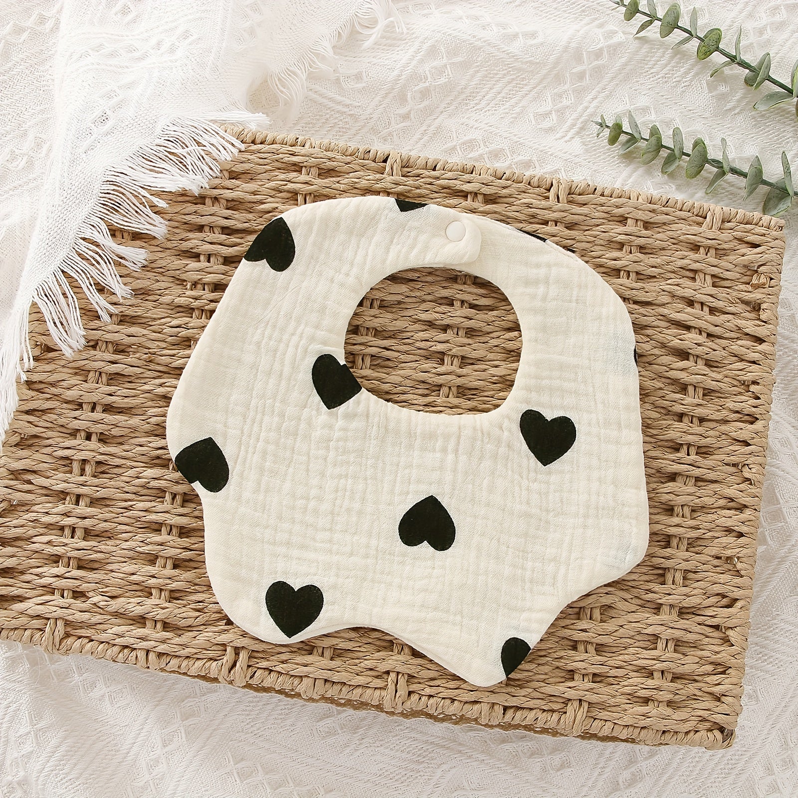 1pc Soft Adjustable 6 Layer Baby Cotton Bib For Newborn Teething