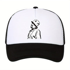 Rapper Print Baseball Hat Hip Hop Outdoor Sunshade Dad Trucker Fishing Hat
