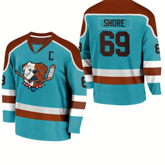 Men's Dog Pattern Long Sleeve Ice Hockey Jersey 69
