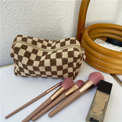 Small Grid Cosmetic Bag Makeup Bag Y2k Accessories Make Up Bag Y2k Purse