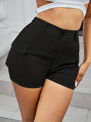 High Waist Cargo Shorts with Pockets for Women