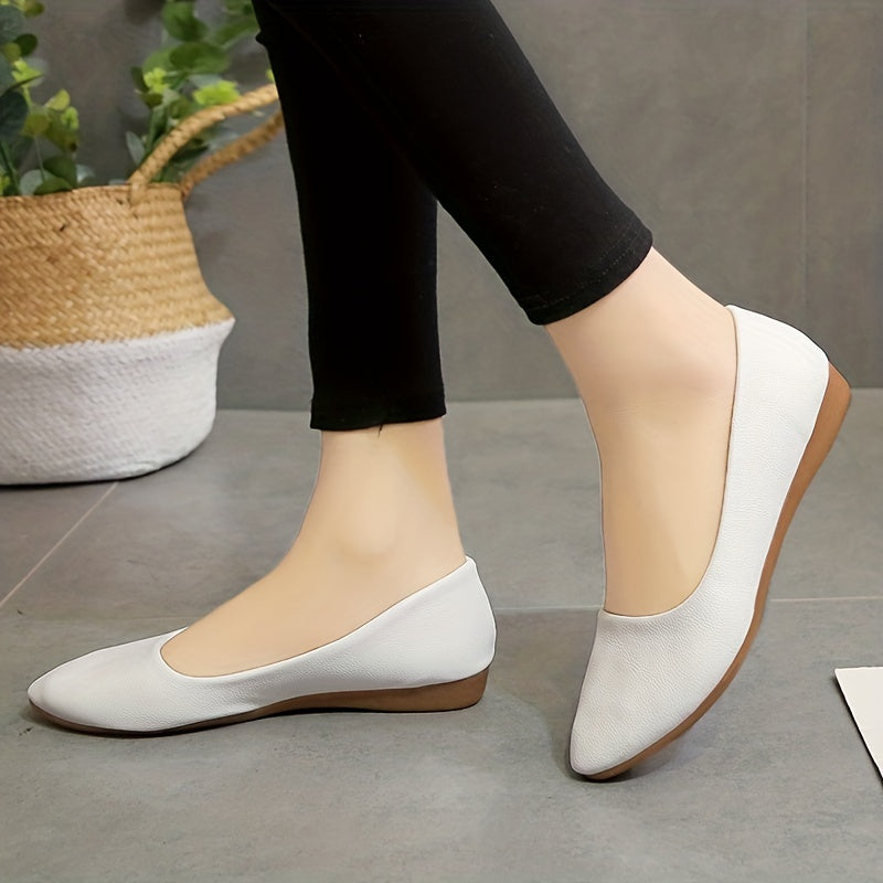 Women's Pointed Toe Ballet Flats Soft Sole Slip On Walking Shoes