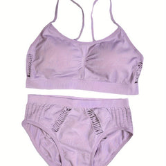 Girls 2pcs Bralette Top & Briefs Set Sports Yoga Bra Vibrant Underwear 12-15Y