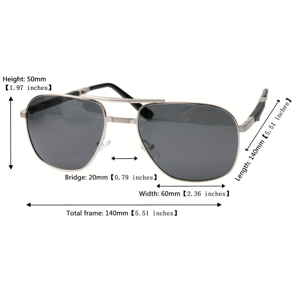 SOOLALA Men's Polarized Folding Driver Sunglasses With Zipper PU Leather Case