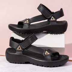 Women's Rhinestone Wedge Sandals Summer Casual Ankle Strap Sports Sandals