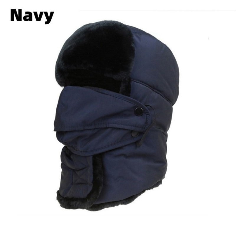 Men's Winter Hat With Mask Neck Guard Warm Cotton Hat