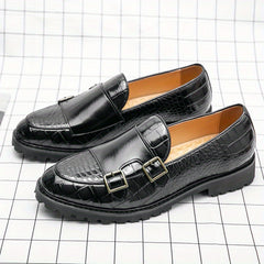 Men's Buckle Straps Slip On Monk Shoes - Smart Casual Walking Shoes
