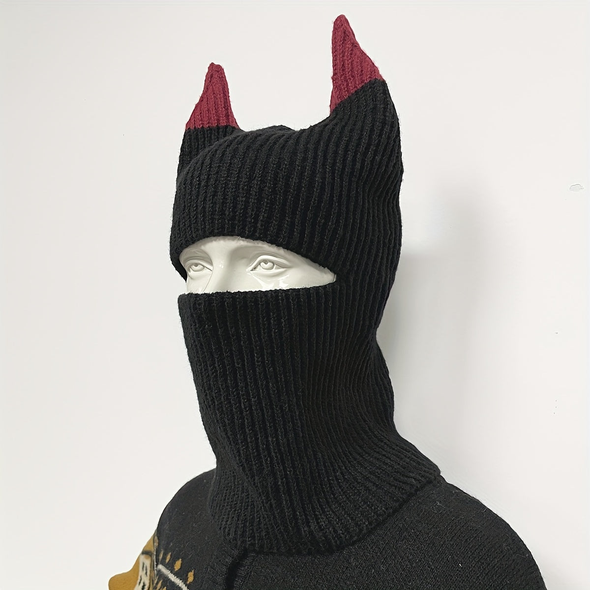 Balaclava Horn Ski Mask Unisex Hip Hop Beanie Knitted Elastic Headgear