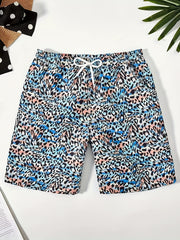 Boys' Leopard Print Quick Dry Surf Shorts