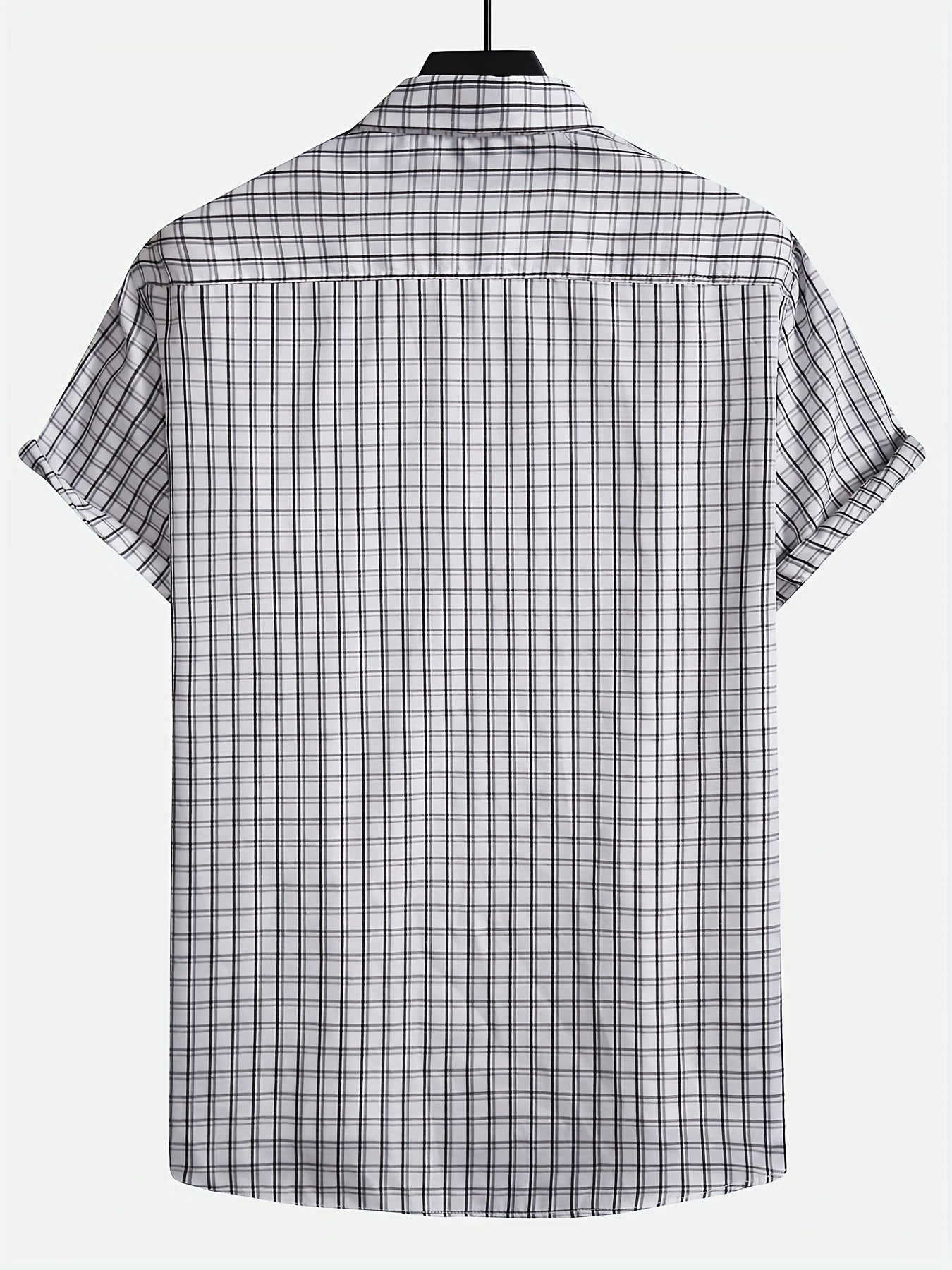 Plaid Print Men's Casual Short Sleeve Shirt Summer Tops Gift