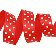 Polka Dot Printed Satin Ribbons 25mm 2 Yards Wedding Gift Wrapping Decoration