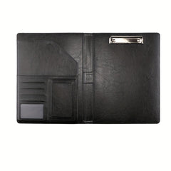 PU Leather Portfolio Folder w/ Clipboard Clip Padfolio - Business Interview Resu