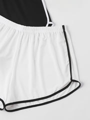 2 Pack Plus Size Casual Pajama Shorts Set Women's Plus Wide Leg