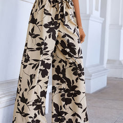 Floral Print Wide Leg Pants High Waist Summer Pants Women's Clothing