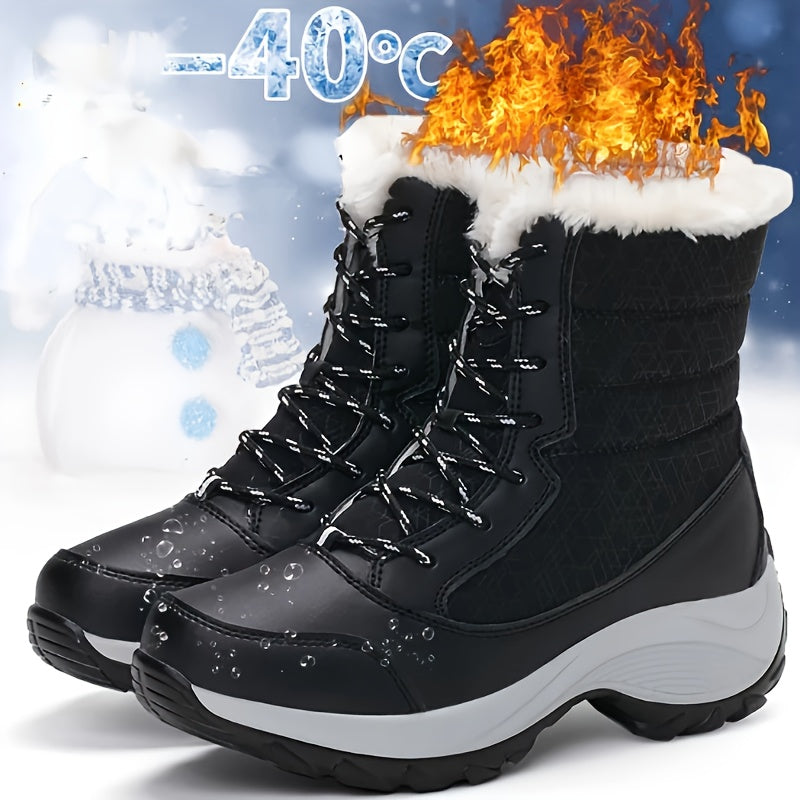 Soft Thick Bottom High Top Faux Leather Snow Boots