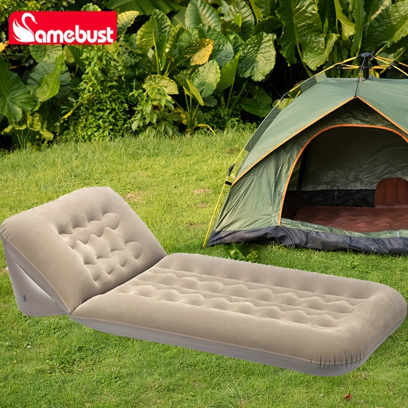 Inflatable Flocking Sofa Bed Mattress - Home/Outdoor Relaxing Airbed