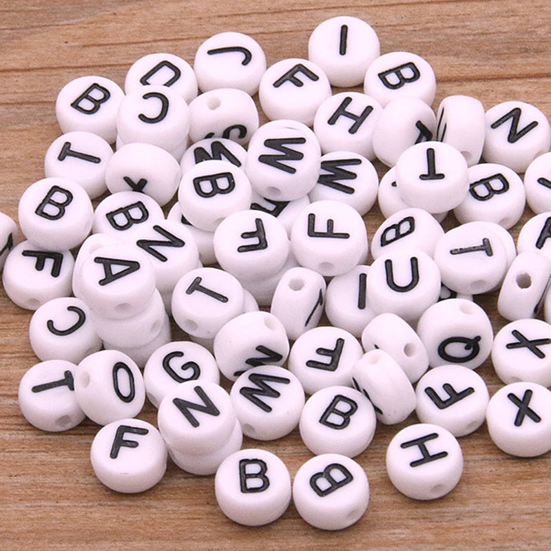 100pcs Mixed Letter Acrylic Beads for Jewelry Making
