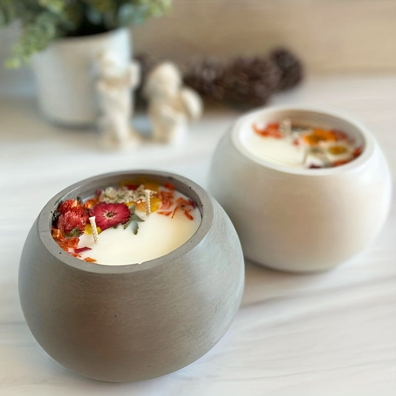 DIY Concrete Candle Jar Aromatherapy Silicone Mold for Succulent Plant Flower