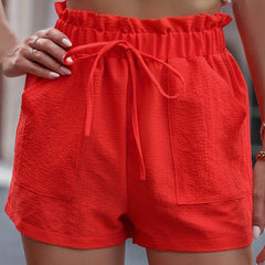 Dual Pockets Drawstring Shorts Women's Casual Shorts
