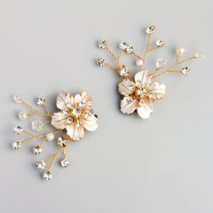 Faux Pearl Crystals Flower Shoe Clips Party Buckle Bridal Wedding Charms 1pair
