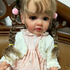 22in Reborn Dolls Handrooted Hair Full Vinyl Waterproof Accompany Toy