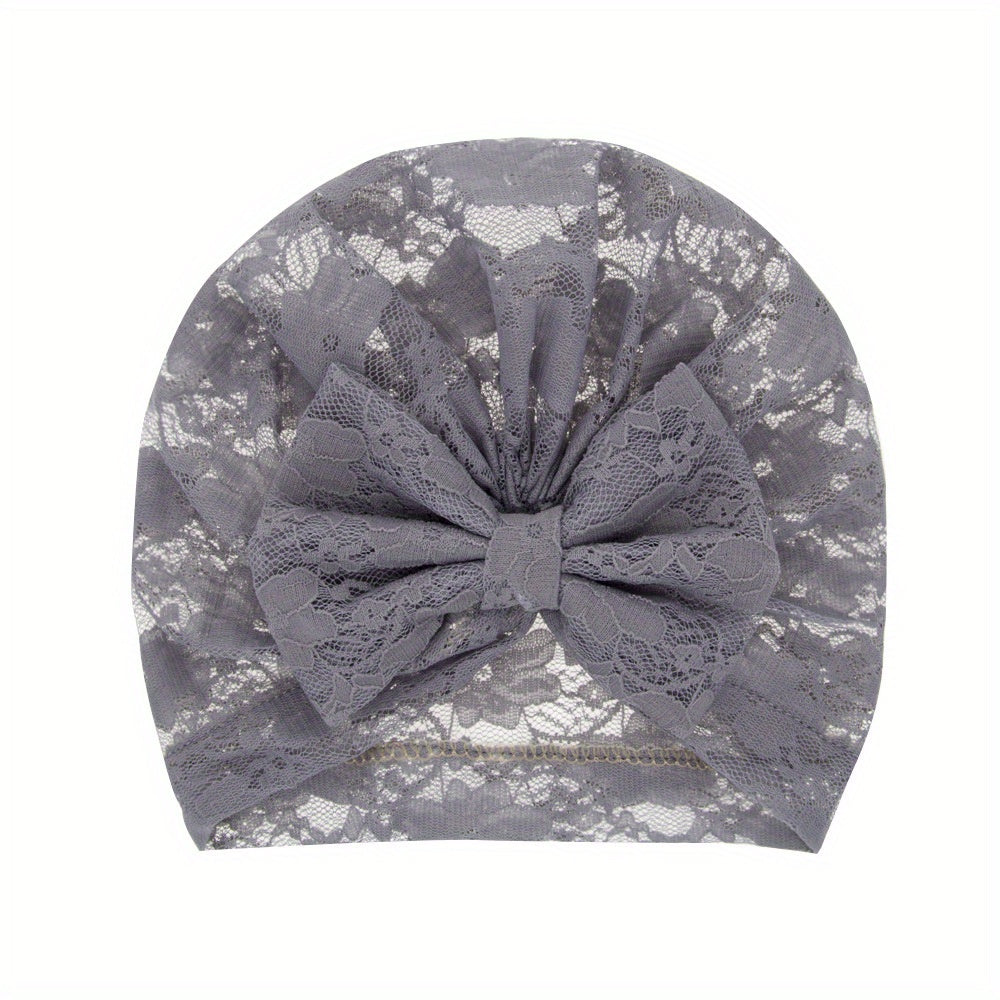 Baby Lace Hat Breathable Bow Pullover Hat For Newborn Kids