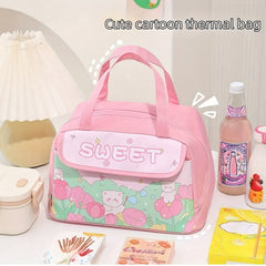 Large Capacity Insulation Bag for Lunch Box Cartoon Design Student Rice Bag