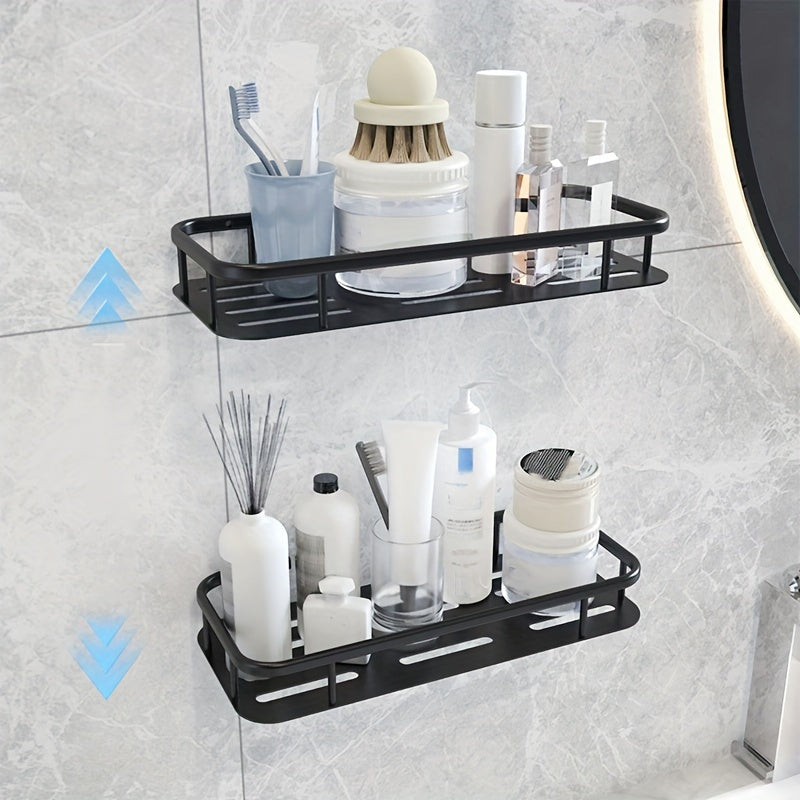 Home Storage Rack Aluminum Square Basket Wall-mounted Shelf for Bathroom Wash