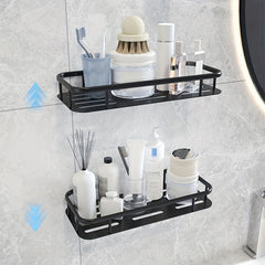 Home Storage Rack Aluminum Square Basket Wall-mounted Shelf for Bathroom Wash