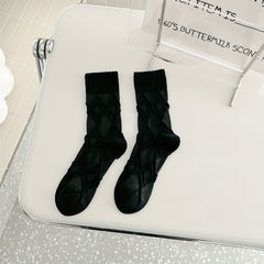 Argyle Textured Socks Women's Stockings & Hosiery