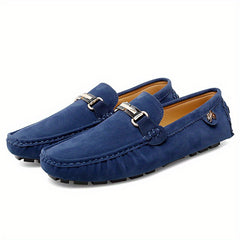 Men's Comfy Non-slip Loafer Moccasins w/ Metallic Decor