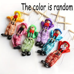 Vintage Wooden Clown Puppet Toy