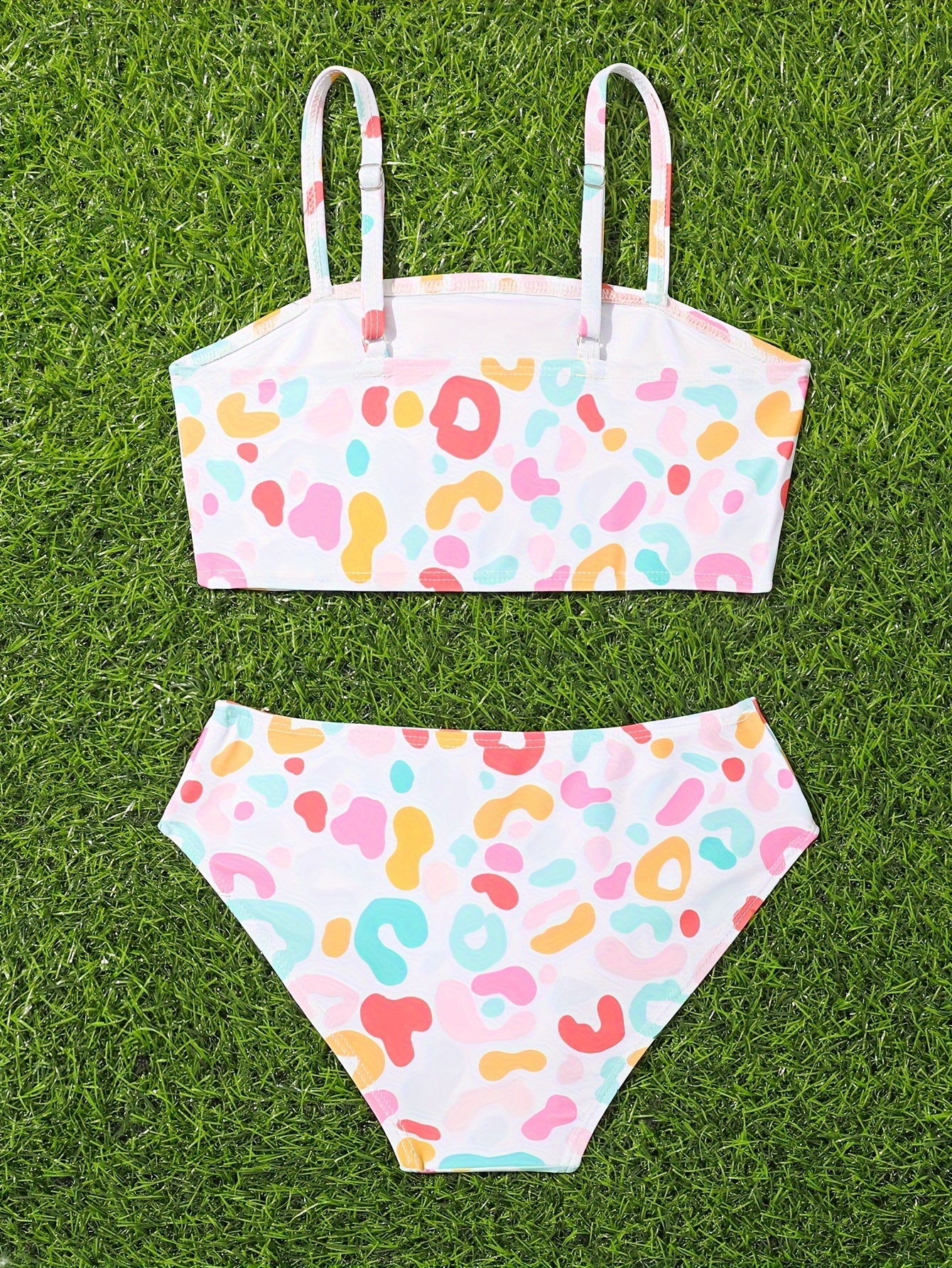 Leopard Print 2pcs Swimsuit Girls Summer Clothes Beach Vacation 4 7y