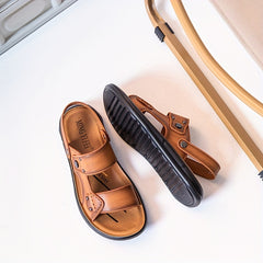 Men Non Slip Sandals Leather Quick Dry Beach Shoes
