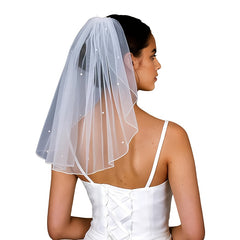 Pearl Bridal Veil with Pearl Accents for Weddings & Events
