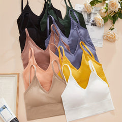 10pcs Wireless Sports Bras Comfy & Breathable Yoga Fitness Intimates Bra