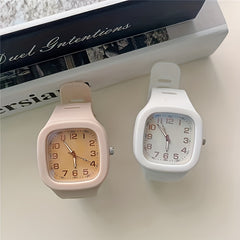 Square Digital Watch Silicone Band Waterproof Sporty Style