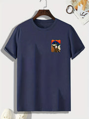 Men's Pattern Print Sports T-Shirt for Fitness Activities