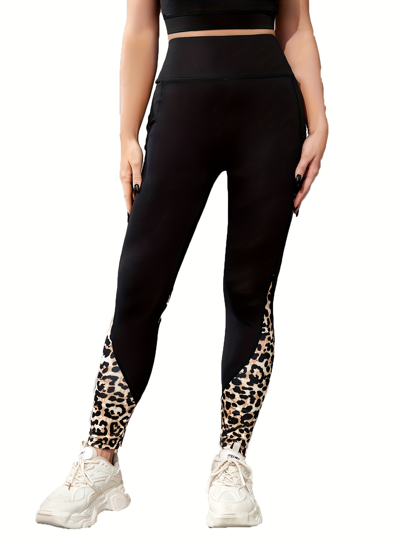Leopard Print Quick Dry Gym Leggings High Waist Yoga Pants