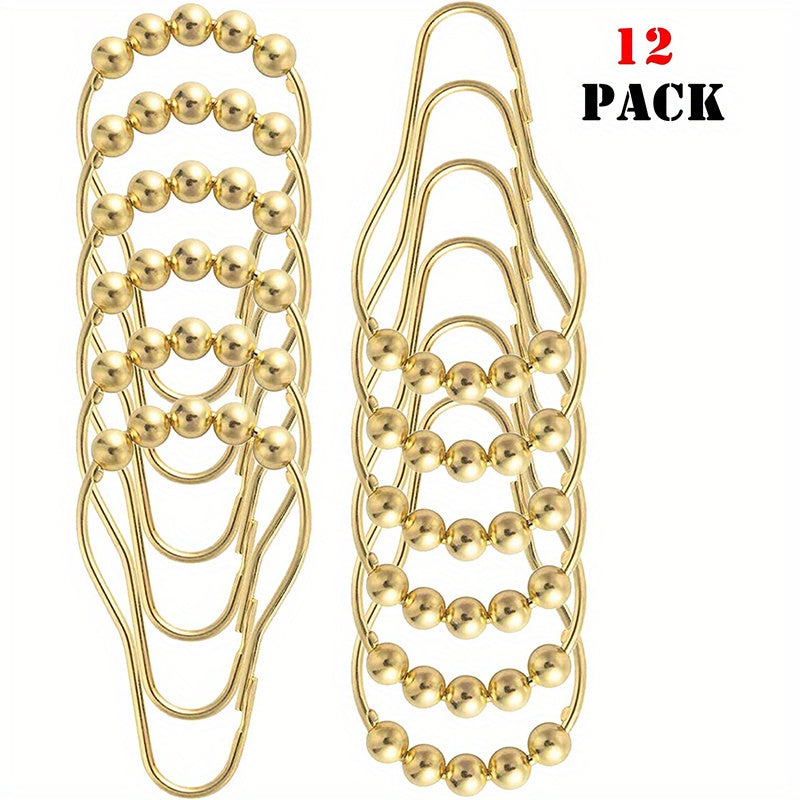 12pcs Shower Curtain Hooks Bathroom Accessories