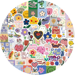 90pcs Flower Doodle Stickers for Phones Laptops Water Bottles & More