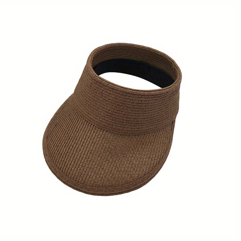 Summer Sunshade Sunscreen Straw Hat Foldable Empty Top Hat