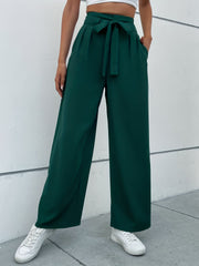 Solid Wide Leg Pants Women's Clothing