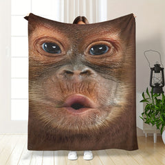 Chimpanzee Printed Blanket for Home or Travel