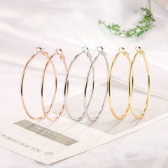 Exaggerated Metal Hoop Earrings Set for Girls