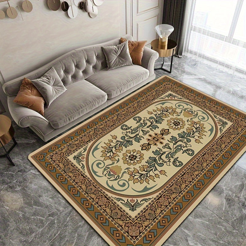 Vintage Area Rug Abstract Floral Pattern Floor Carpet