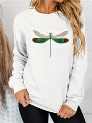 Dragonfly Print Sweatshirt for Women