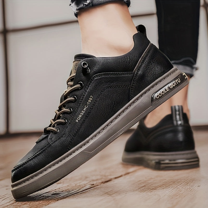 Men's Alphabet Detail Skate Shoes Wear resistant Non Slip Casual Shoes For Youth
